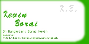 kevin borai business card